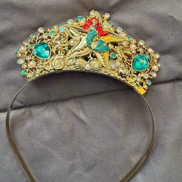 Disney Accessories - Disney Little mermaid Ariel Gold and Teal Embellished Headband tiara